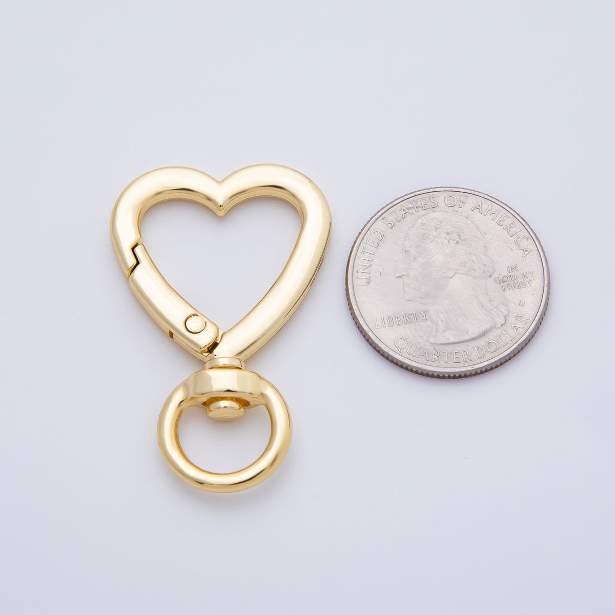 Stainless Steel 41mm Heart-Shaped Push Gate Clasp Open Loop Closure Finding | Z1414