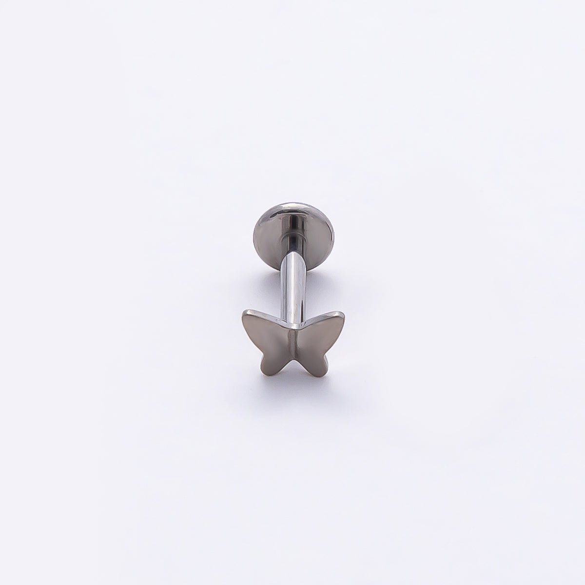 Titanium 5.5mm Butterfly Single Cartilage Piercing Flat Back Stud in Gold & Silver | BJ-00019 BJ-00020