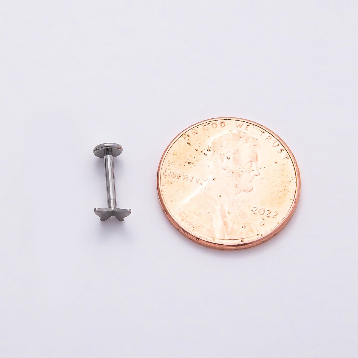 Titanium 5.5mm Butterfly Single Cartilage Piercing Flat Back Stud in Gold & Silver | BJ-00019 BJ-00020