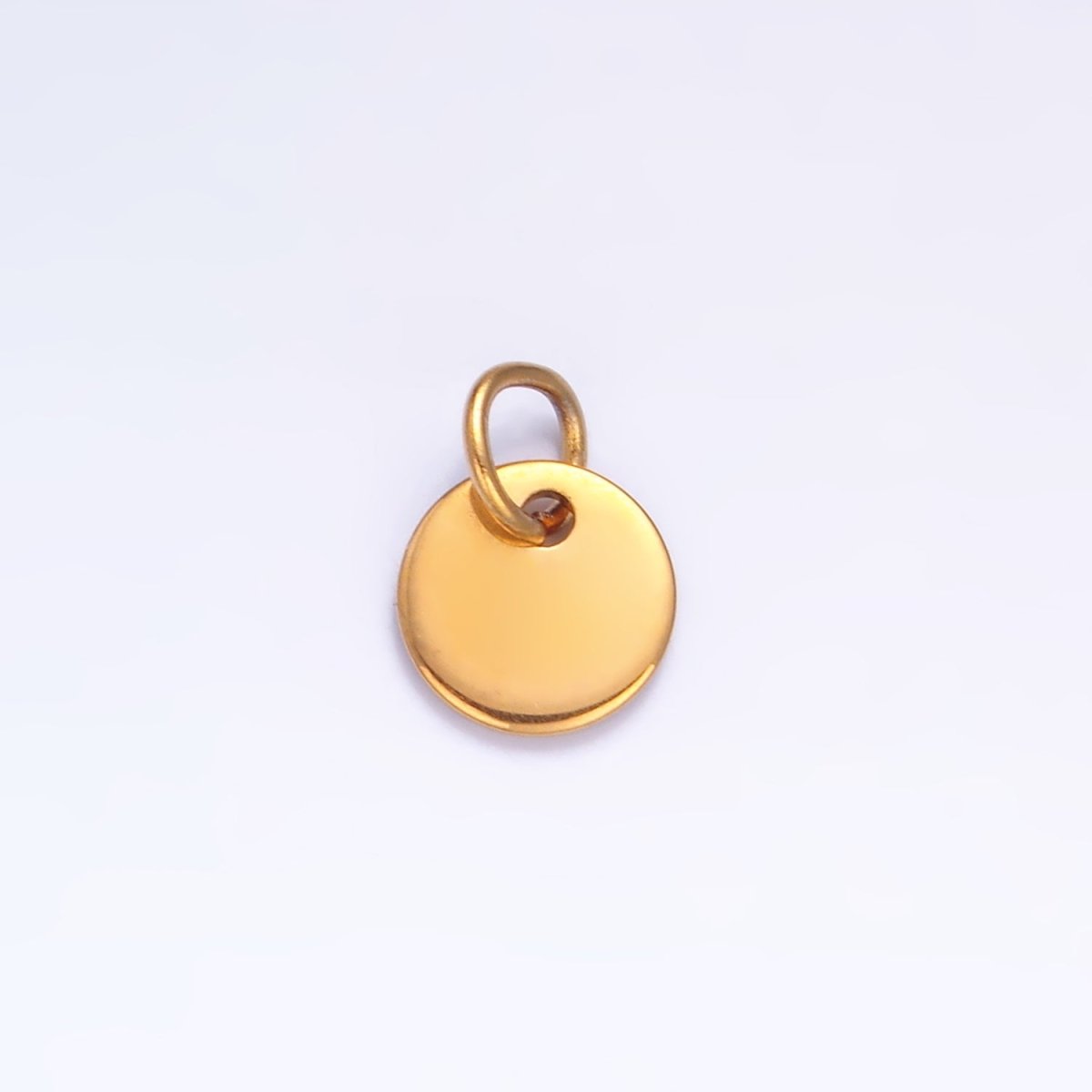 Stainless Steel 6mm Round Minimalist Logo Mini Charm Set by 10 Pieces | P657