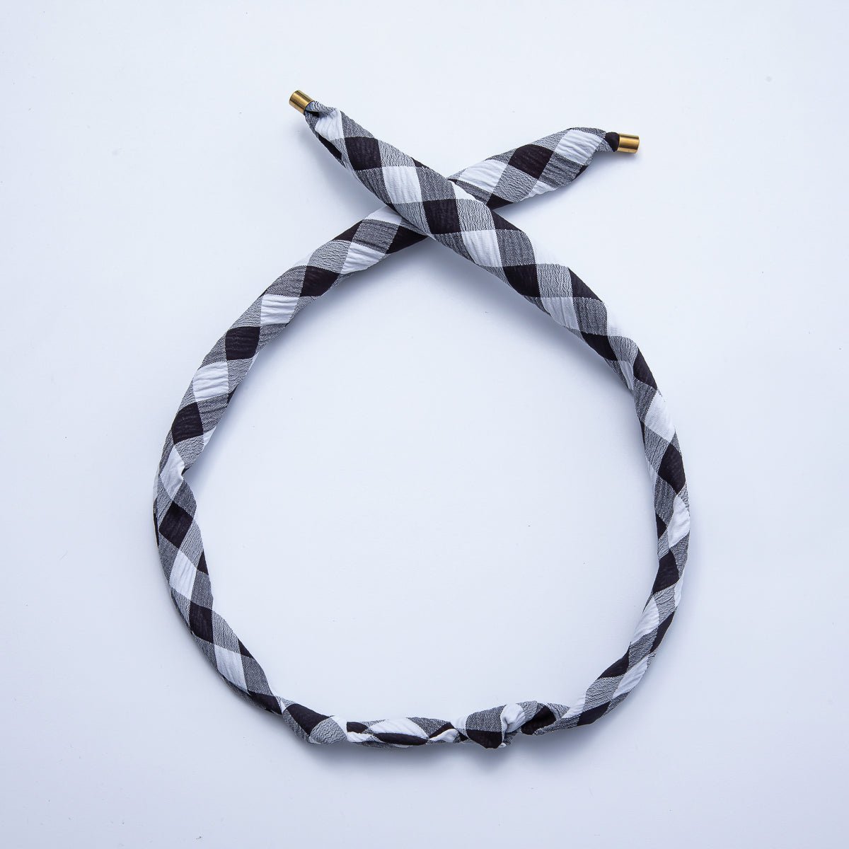 Stainless Steel Blue, Red, Black Knotted Gingham Vintage Bandana Scarf Necklace | WA-1279 ~ WA-1374