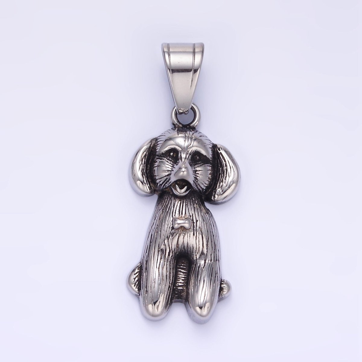 Stainless Steel 36.5mm Cocker Spaniel Pet Dog Minimalist in Gold & Oxidized Silver | P1460