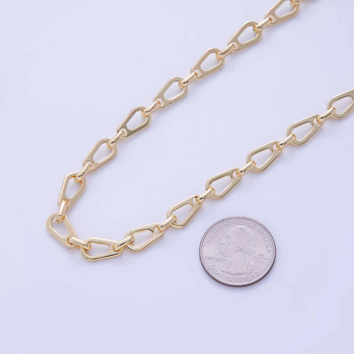 Stainless Steel 19.5mm x 7.5mm Geometric Oblong Link Unfinished Chain by Yard | Roll-1573