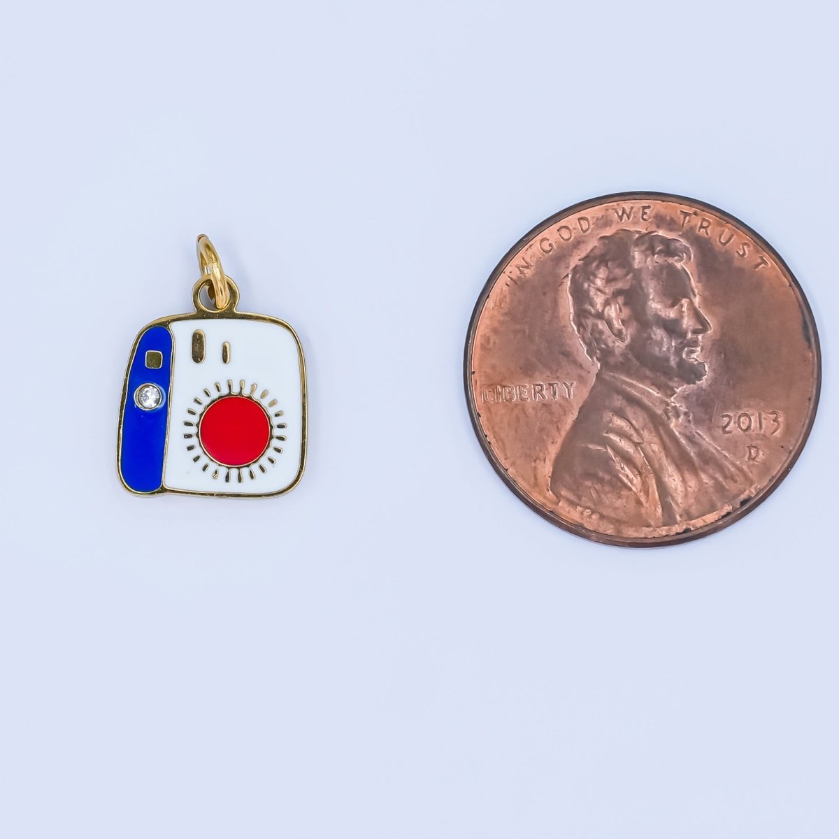 Stainless Steel Instant Camera Enamel Charm | P1206