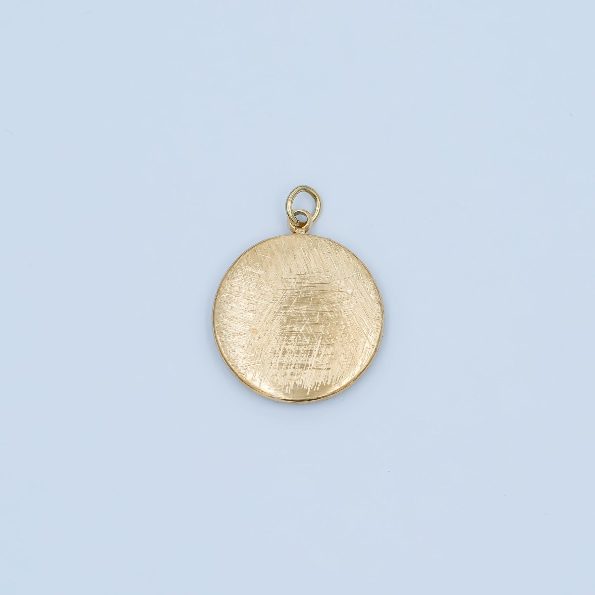 Stainless Steel Line-Textured Minimalist Round Charm | P782