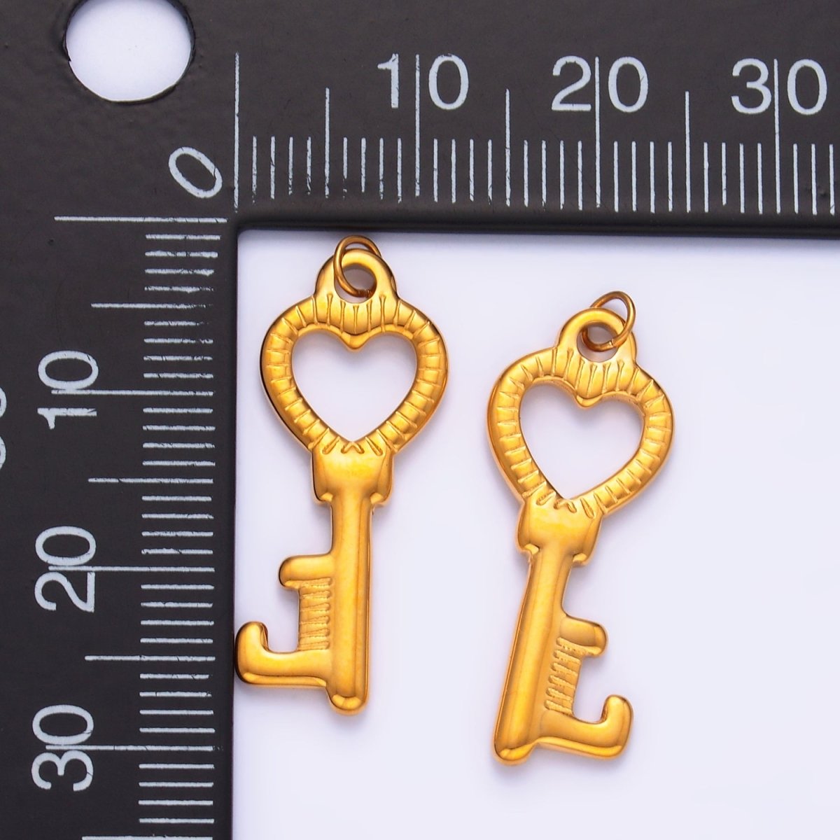 Stainless Steel Love Heart Key Mini Charm | P789
