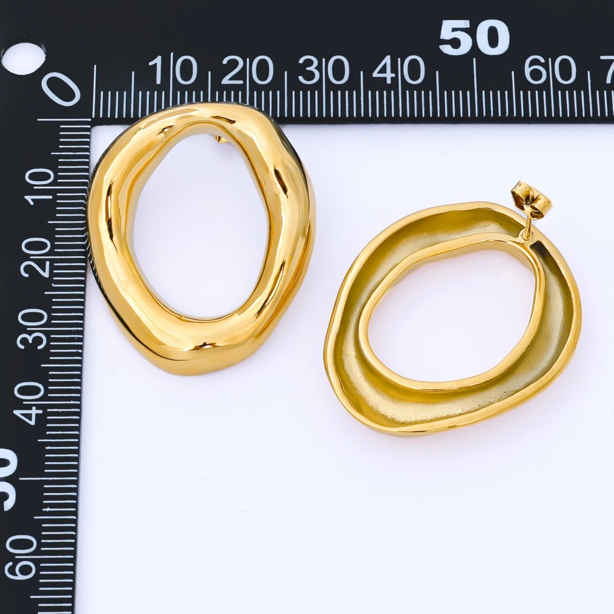 Stainless Steel Minimalist Molten Round Stud Earrings | AB746