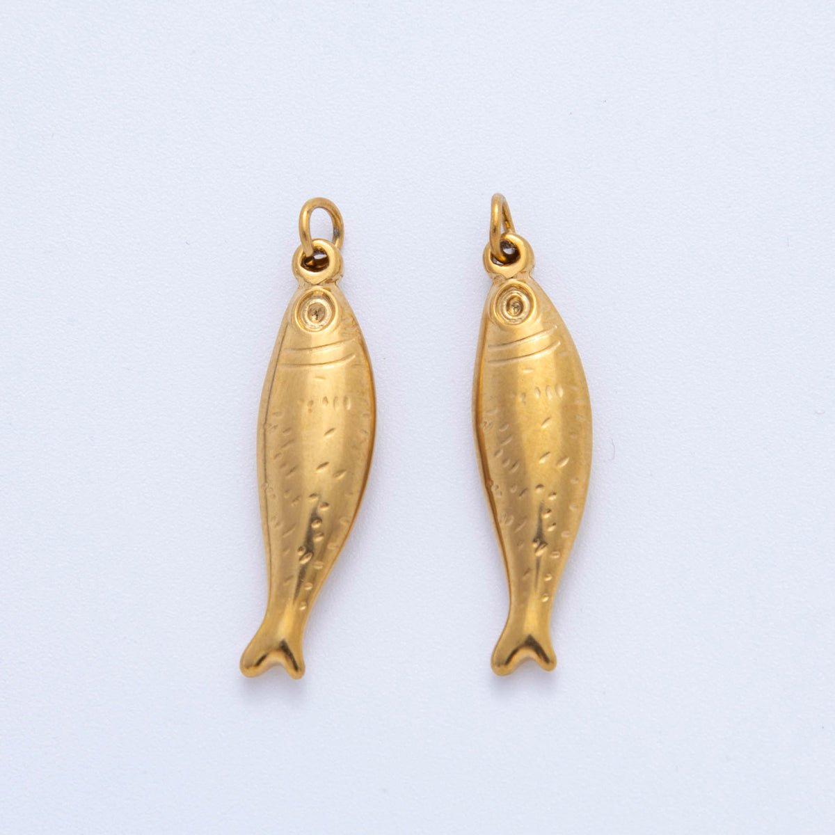Stainless Steel Minimalist Multidimensional 3D Sardine Fish Charm | AF393
