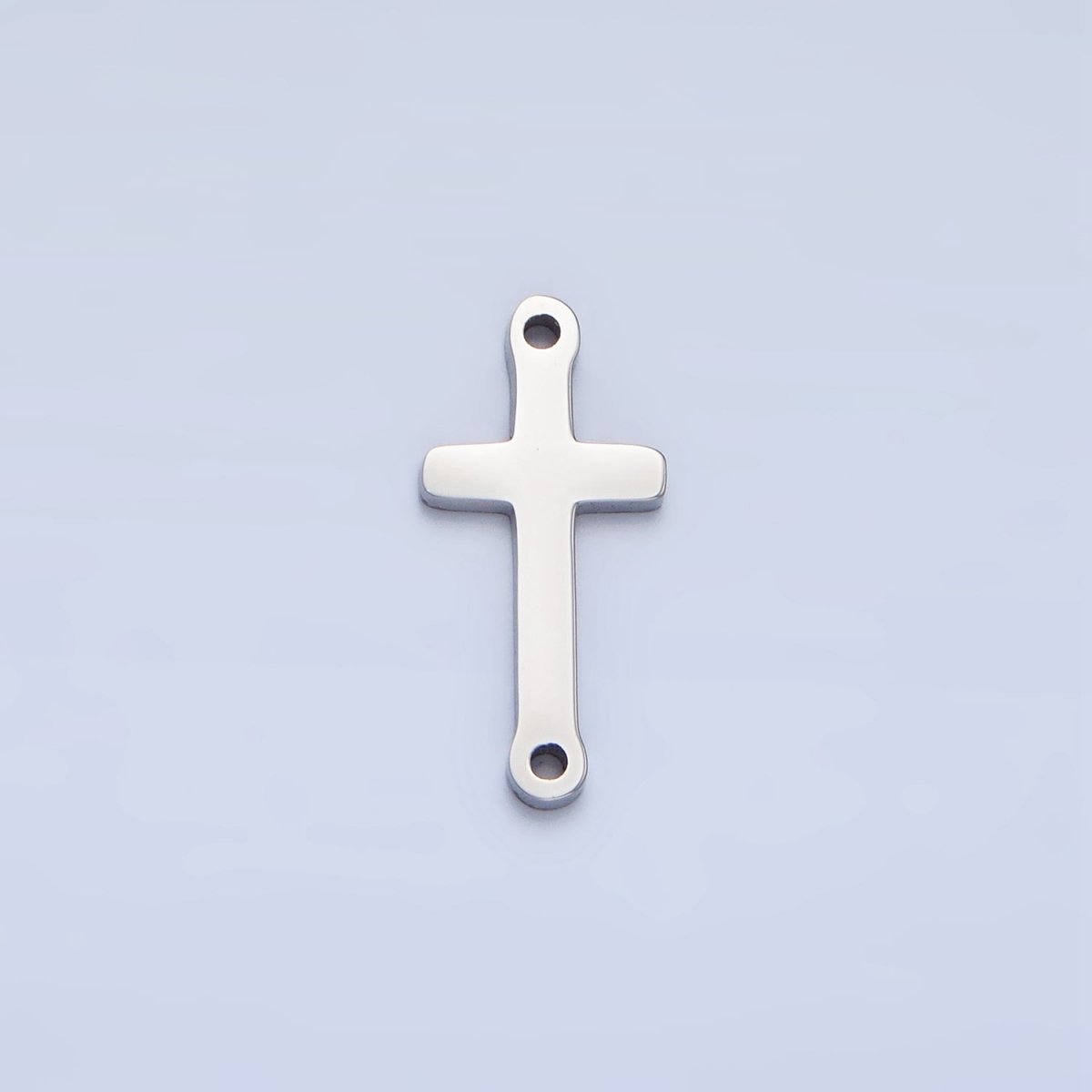 Stainless Steel 20mm Minimalist Religious Cross Connector in Gold & Silver | F366