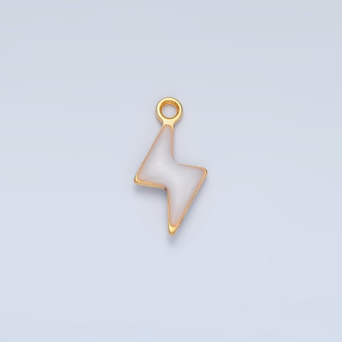 Stainless Steel Pink, Green, White Enamel Mini Lightning Thunder Charm | P1019