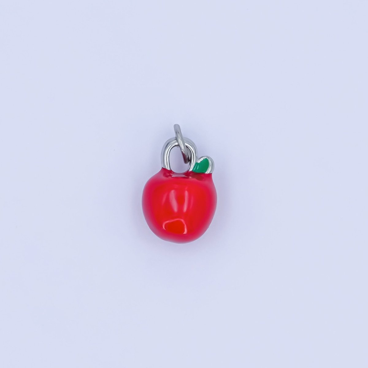 Stainless Steel 10mm Red Enamel Apple Tomato Mini Charm in Gold & Silver | P842