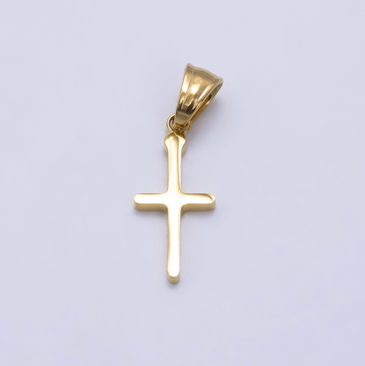 Stainless Steel 22mm Religious Cross Minimalist Pendant in Gold & Silver | P1289