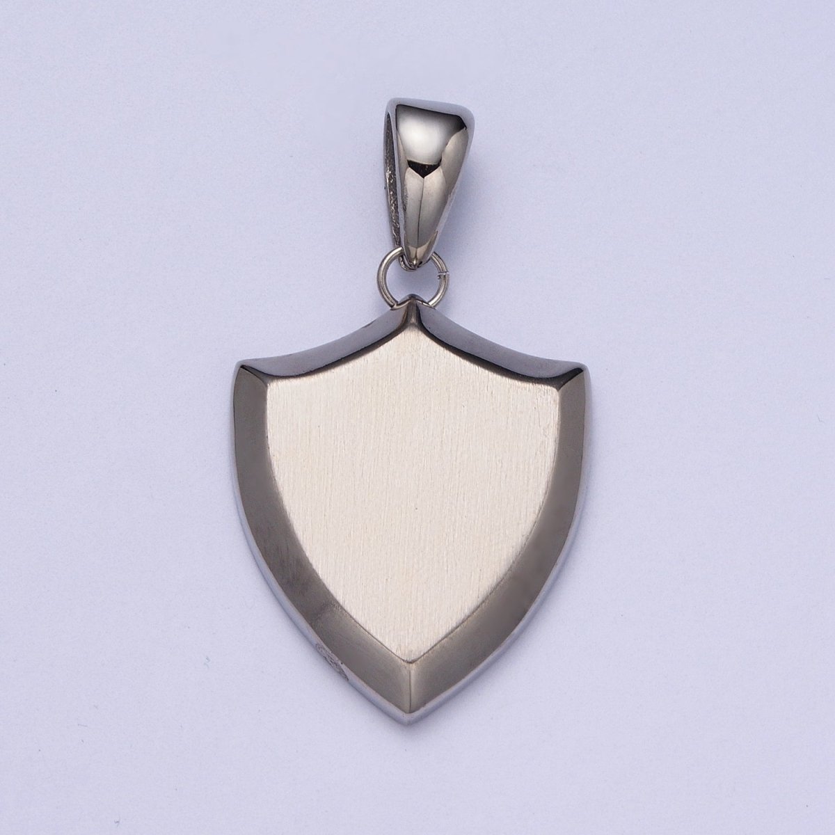 Stainless Steel Shield Engravable Geometric Pendant in Gold and Silver J-432 J-433