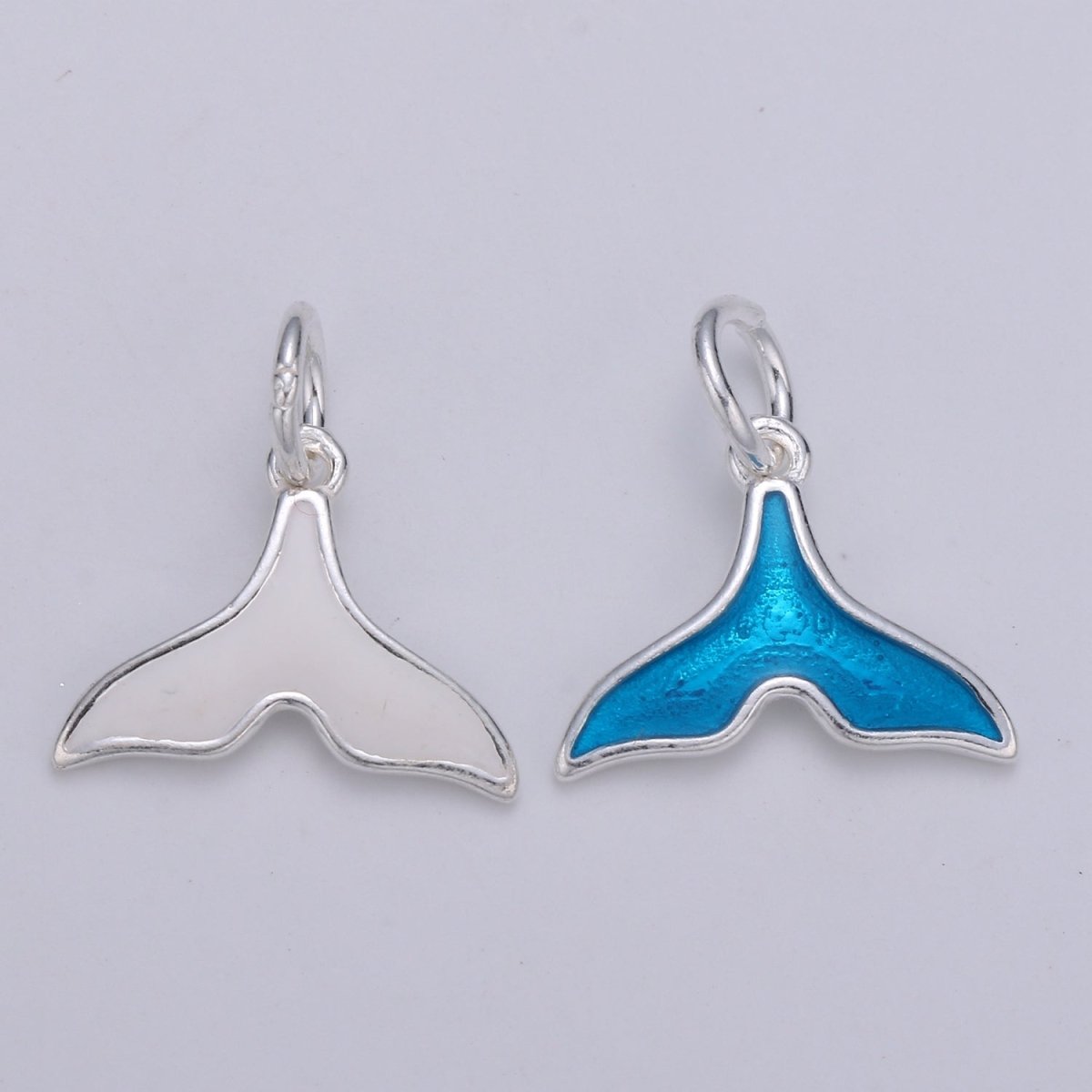 Sterling Silver Dolphin Fish Whale Tail Charm For Summer Ocean Jewelry Bracelet Necklace | SL-016 SL-017