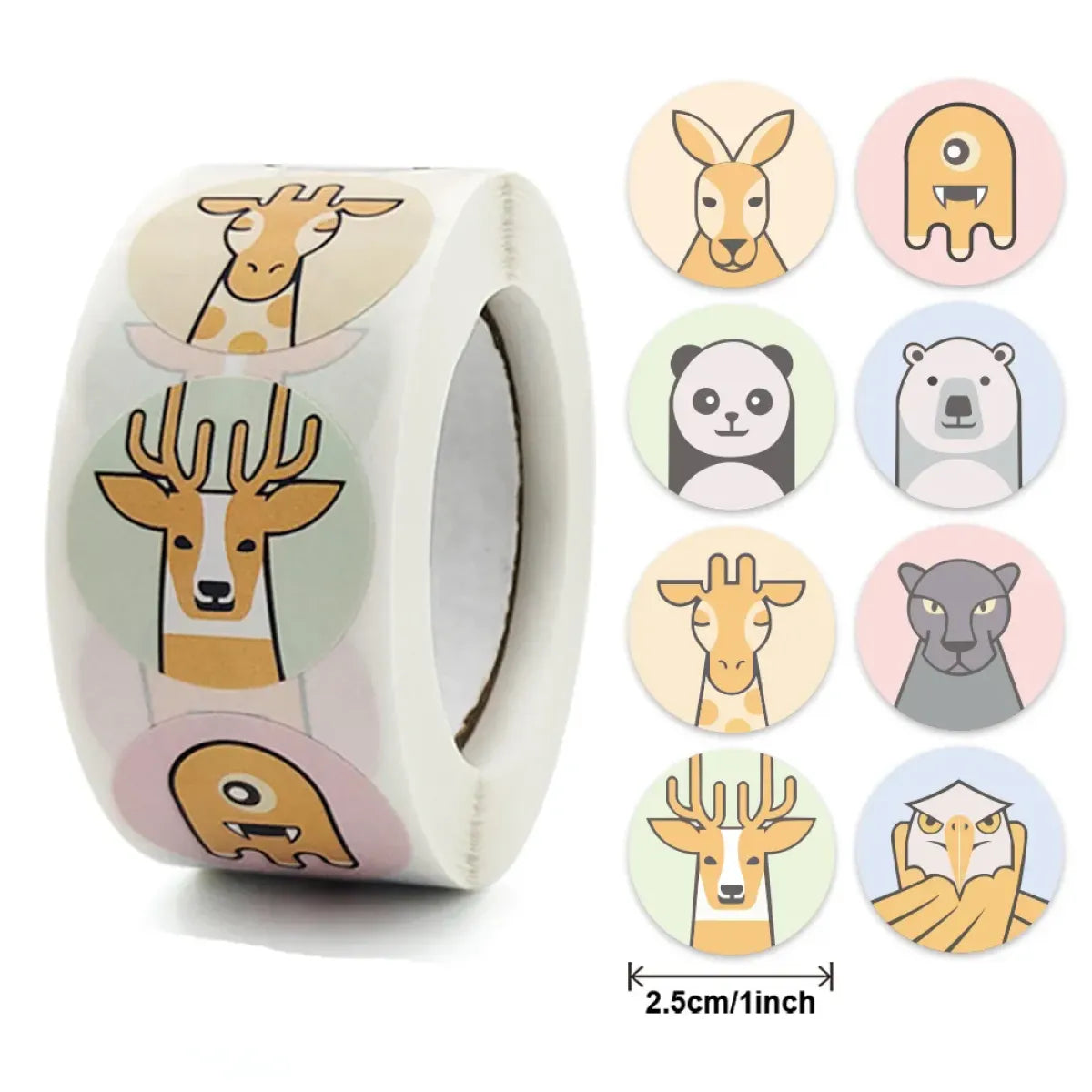 Cute Animal Thank You Stickers Roll - 100-500 PCS