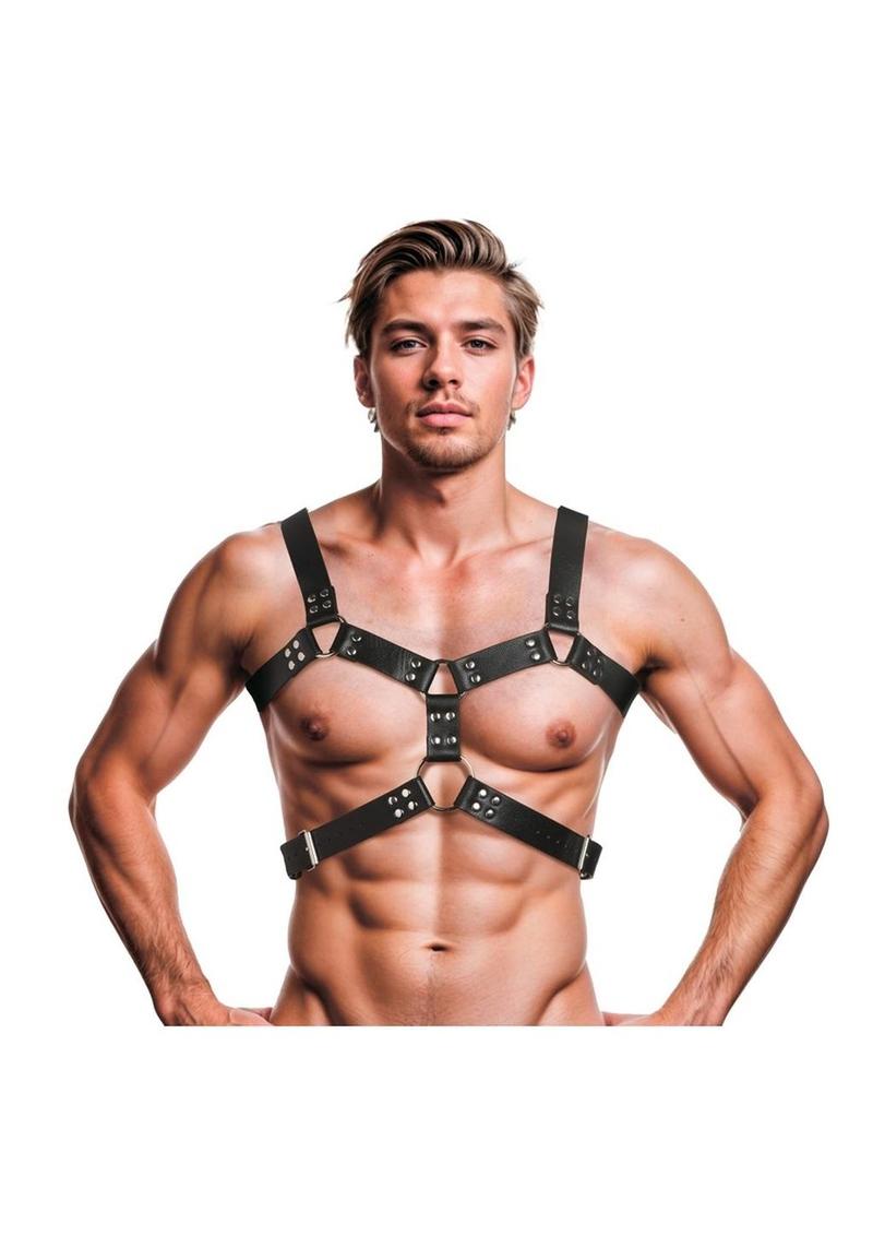 Strict 6 O-Ring Chest Harness Fully Adjustable Vegan Leather