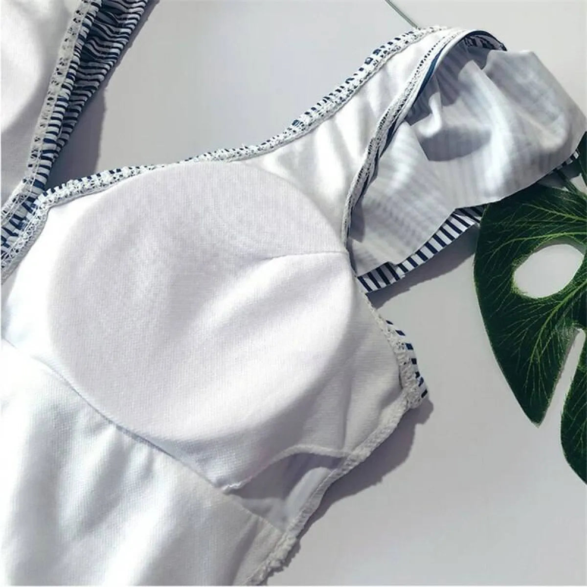 Striped Ruffled Swimsuit