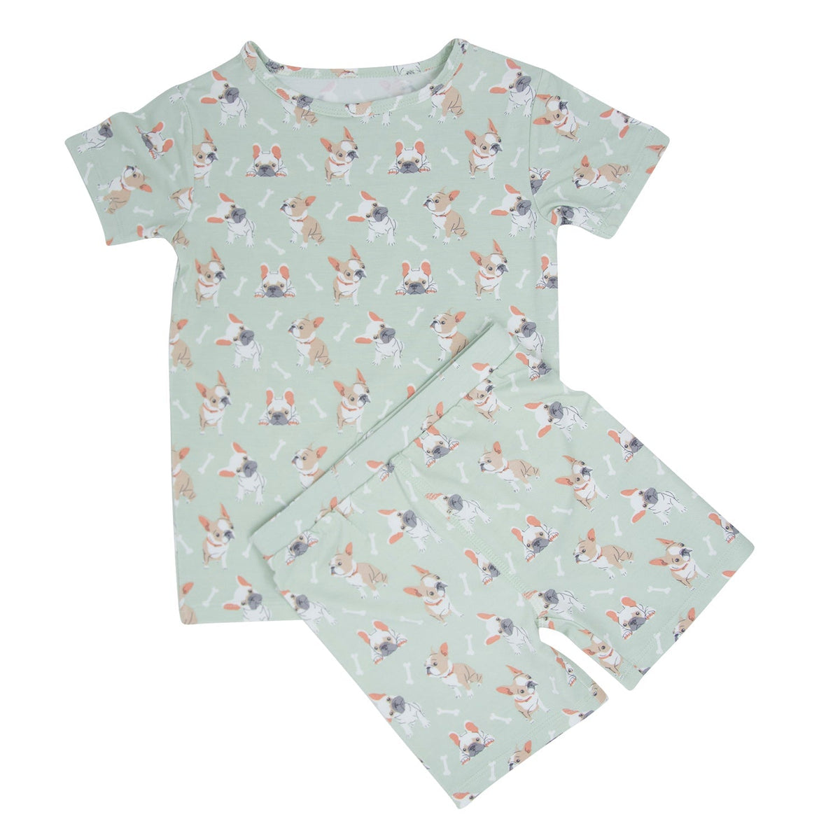 Mint Frenchie Puppy Summer Pajama Set