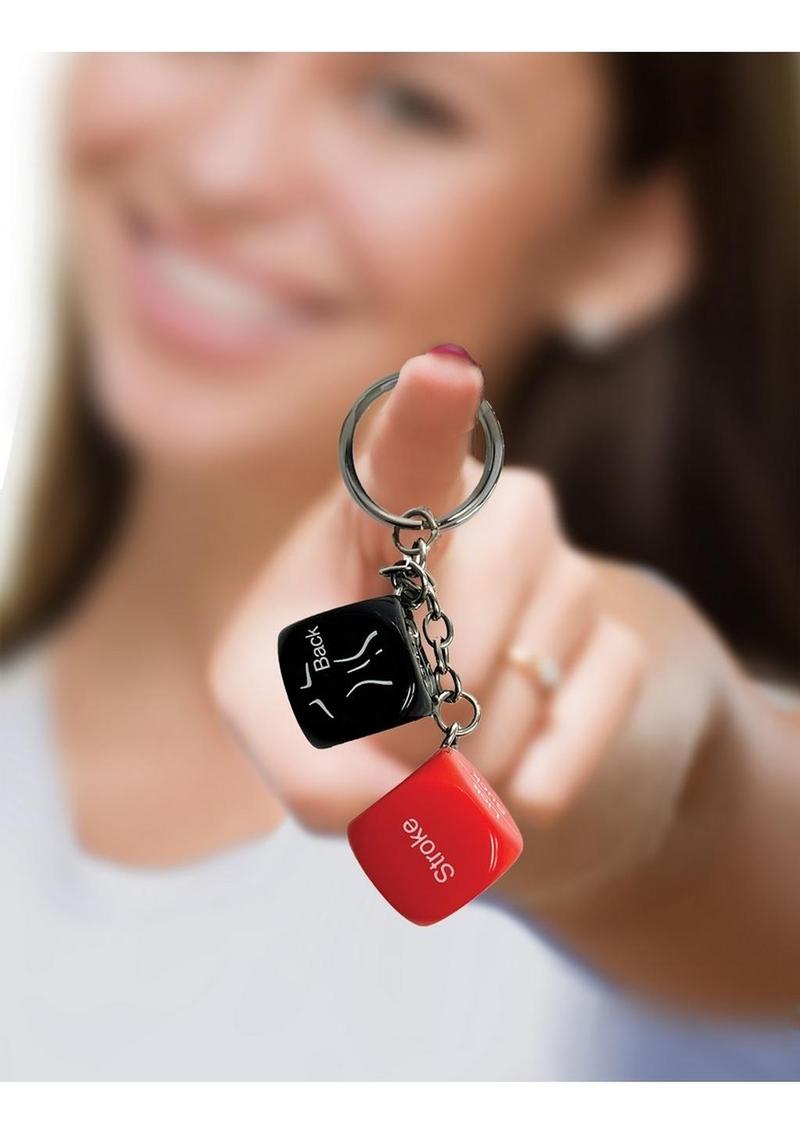 Super Fun Key Chain Sex Dice Red And Black