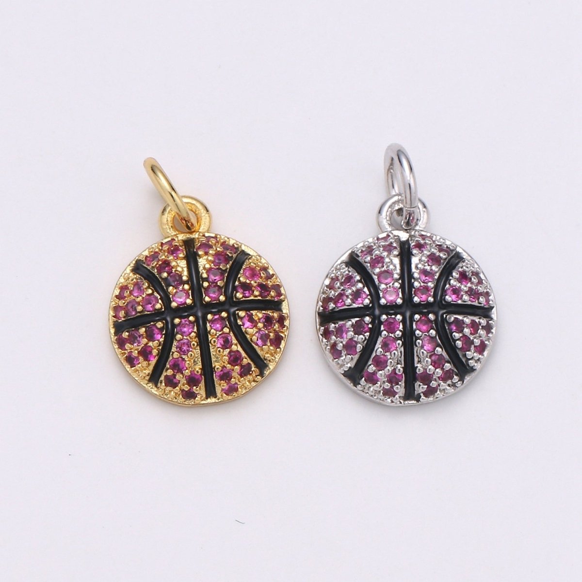 Tennis Ball Gold Filled Charm Gold / Silver D-727-D-728