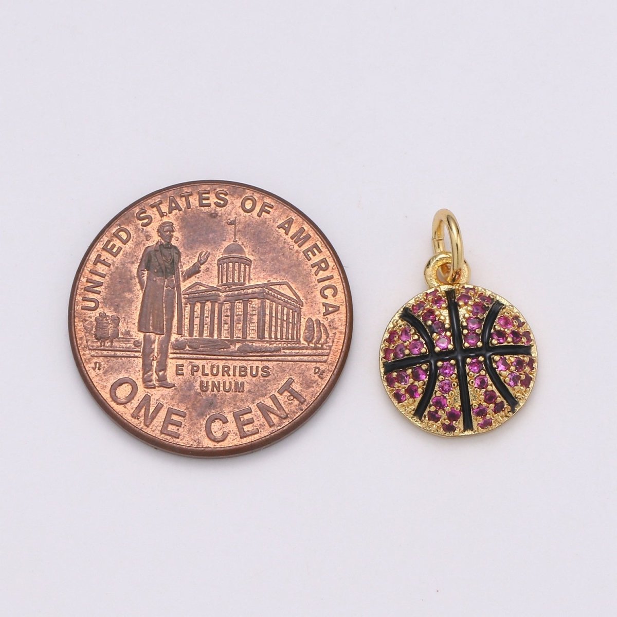 Tennis Ball Gold Filled Charm Gold / Silver D-727-D-728