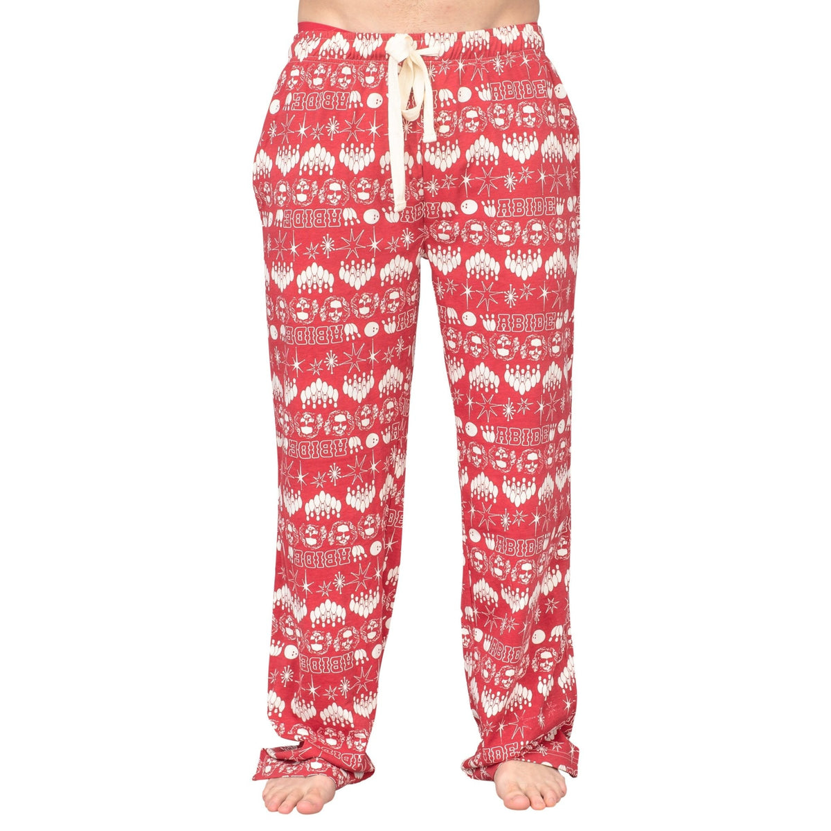 The Big Lebowski Bowling Pins Unisex Adult Red Lounge Pants