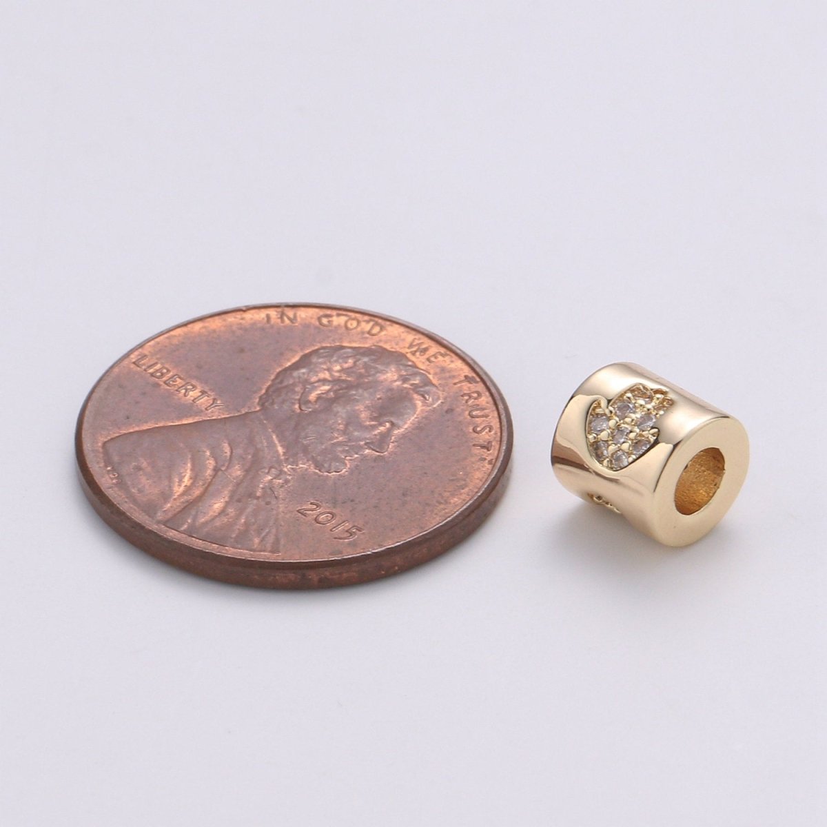 Tiny Beads 6mm Bead CZ Gold Beads Hamsa Hand Beads cylinder Cubic Beads for Bracelet Necklace Supply Large Hole Beads 3mm hole