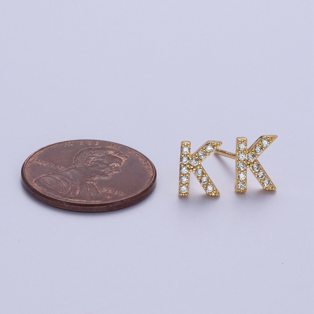 Tiny Initial Earring, Letter Stud Earrings, Initials Earrings, Diamond CZ Initial Earrings, Letter Studs Dainty Earring | AE-1056~AE-1081
