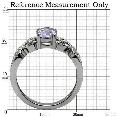 Stainless Steel Ring - Amethyst CZ & High Polish TK079 | Femstylo
