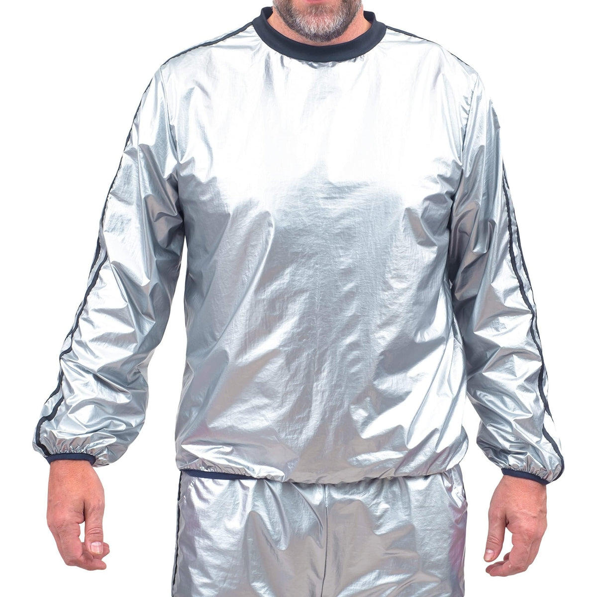 Todd and Margo Shiny Silver 2 Piece Workout Top and Pants Halloween Costume Set