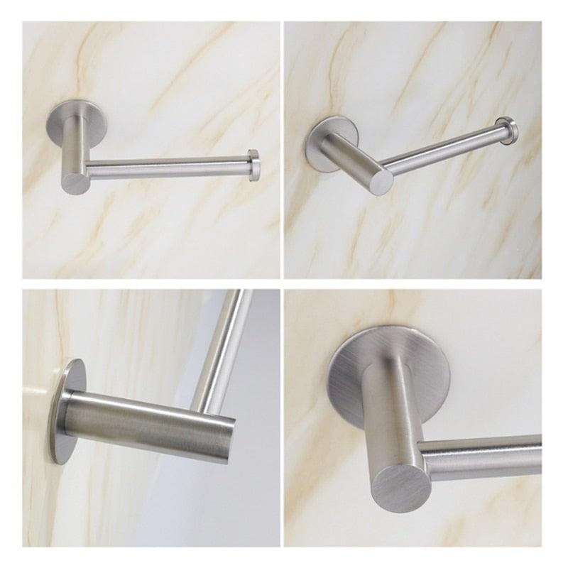 Toilet Wall Mount Toilet Paper Holder Stainless Steel Bathroom Kitchen Roll Paper Accessory Tissue Towel Accessories Holders Modern Paper Roll Holder Wall Mount Tissue Roll Rack