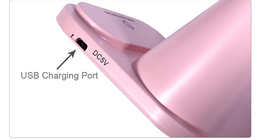 Touch Dimmable LED Desk Lamp 10W Wireless Charging/USB Charging Table Light for Children Kids Reading Study Bedside Bedroom Decorative Table Lamp Cute Study Lamps for Bedroom Décor
