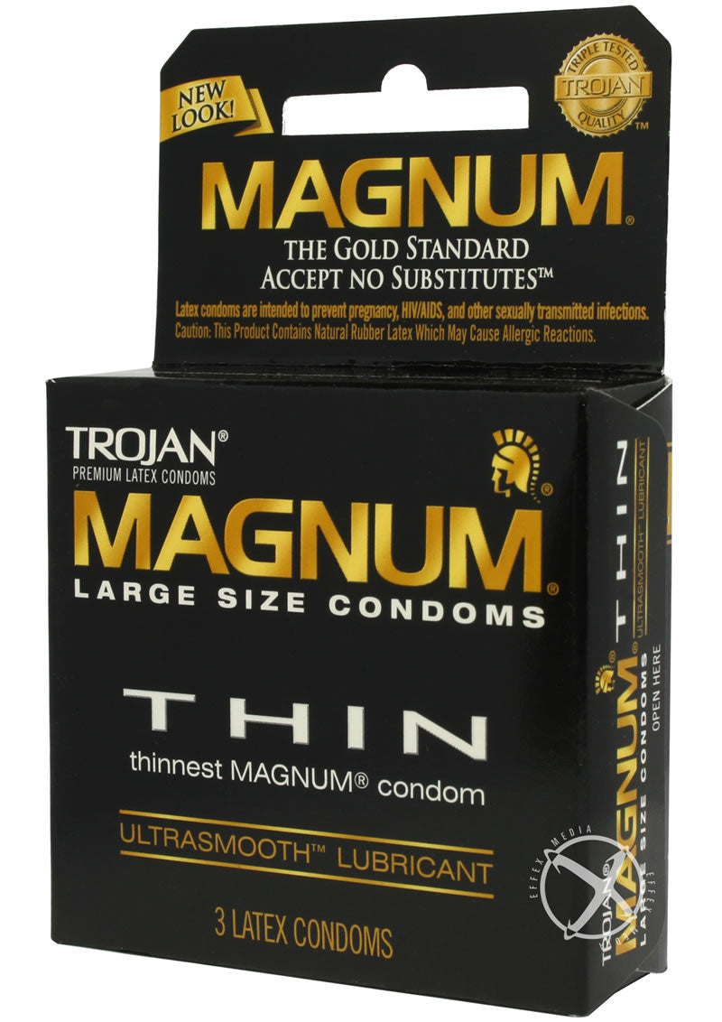 Trojan Magnum Thin Large Size Condoms with Ultrasmooth Lubricant