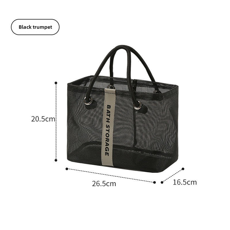 Mesh bath bag, mesh pocket tote swimming wash bag, men&