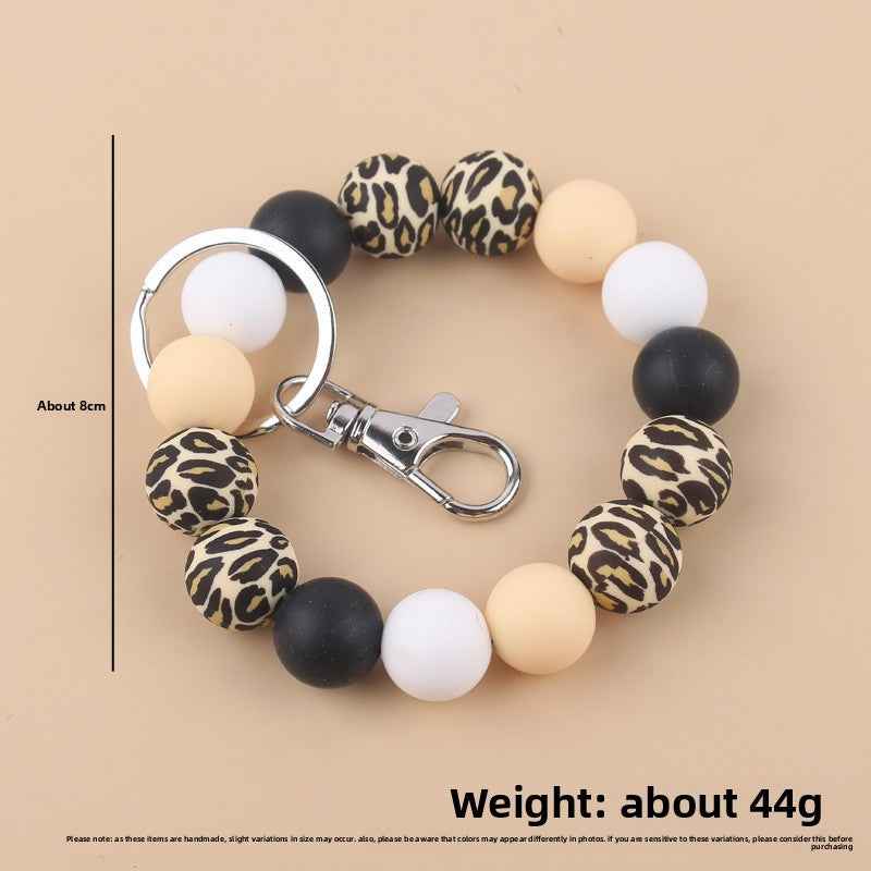 Silicone Beads Cow Sunflower Keychain Accessories, Creative Pendant Bracelet Bracelet Keyring Female
