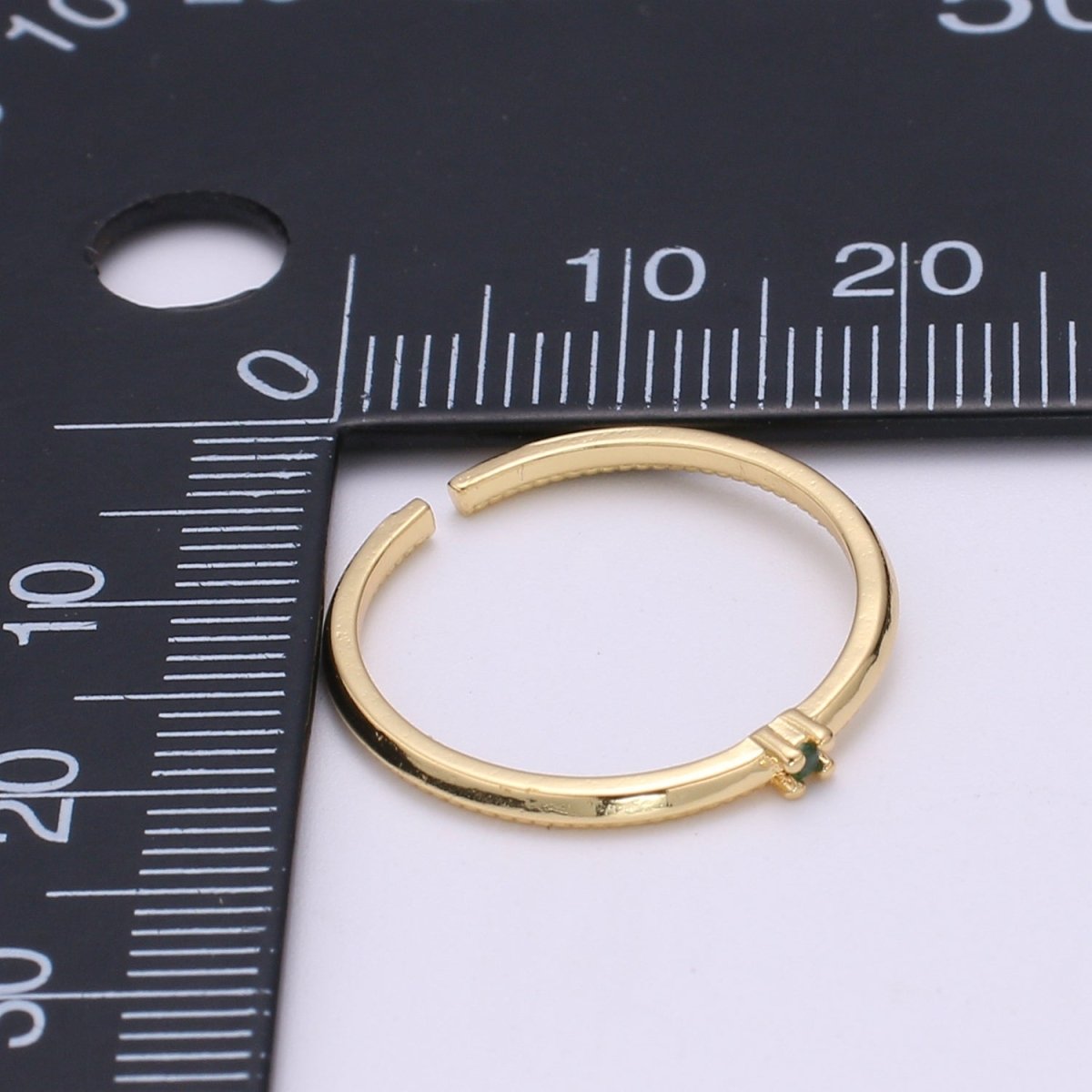 Twisted Band Ring - 24K Gold Minimalist Ring - Stackable Ring - Gold Cz Ring Layering - Stacking Ring Birthstone Jewelry size 6.5 O-281 O-282