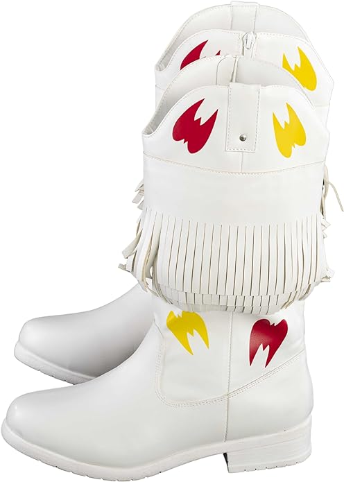 Ultimate Wrestler Warrior White Replica Halloween Cosplay Costume Boots