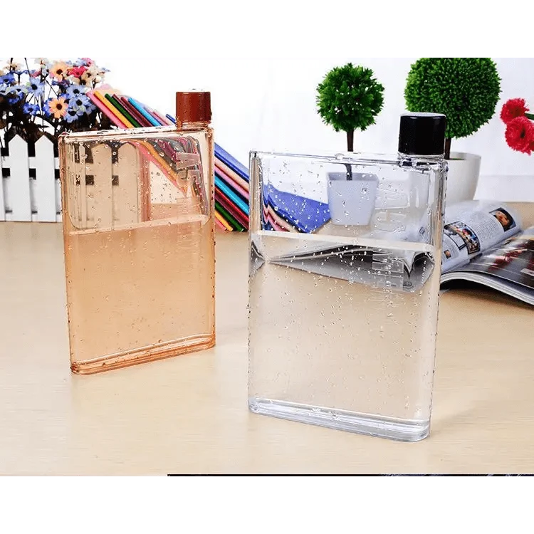Unique Design Portable Book Paper Cup Botlte Flat Water Bottle Clear Paper Pad Water Bottle Flat Drinks Kettle Notebook Drink Bottle for Water