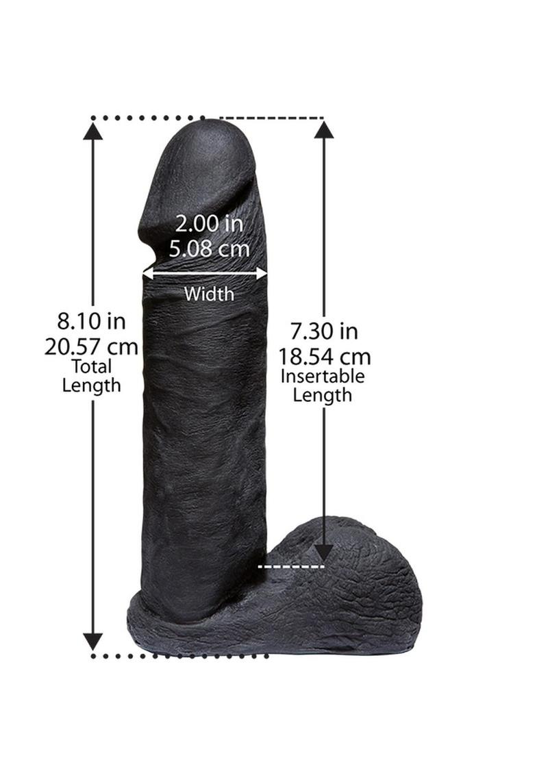 Vac-U-Lock 6in Code Black UR3 Dildo Detail And Harness Compatible