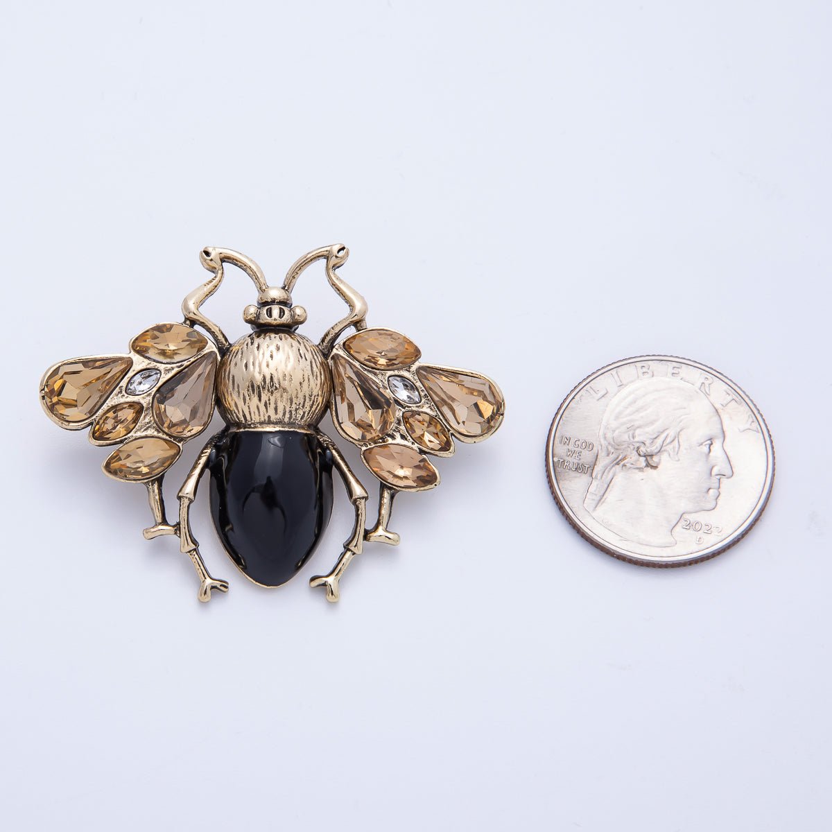 Vintage Gold 49mm x 38mm Insect Animal Pin Brooch | BH-030