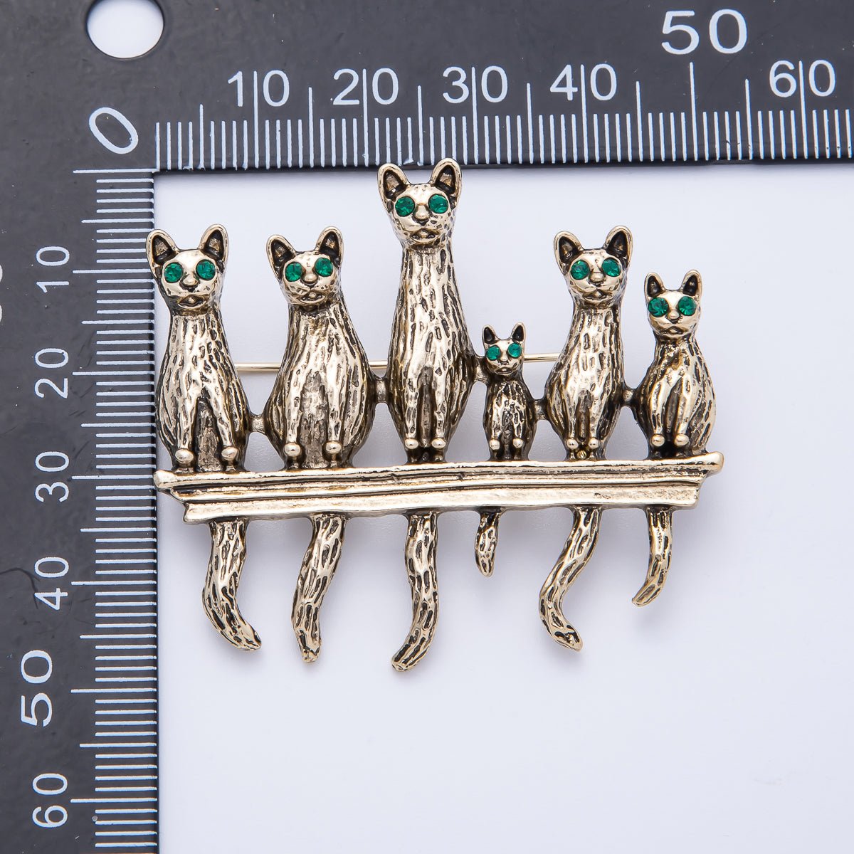 Vintage Gold Cat Kitten Pet Animal Pin Brooch | BH-063