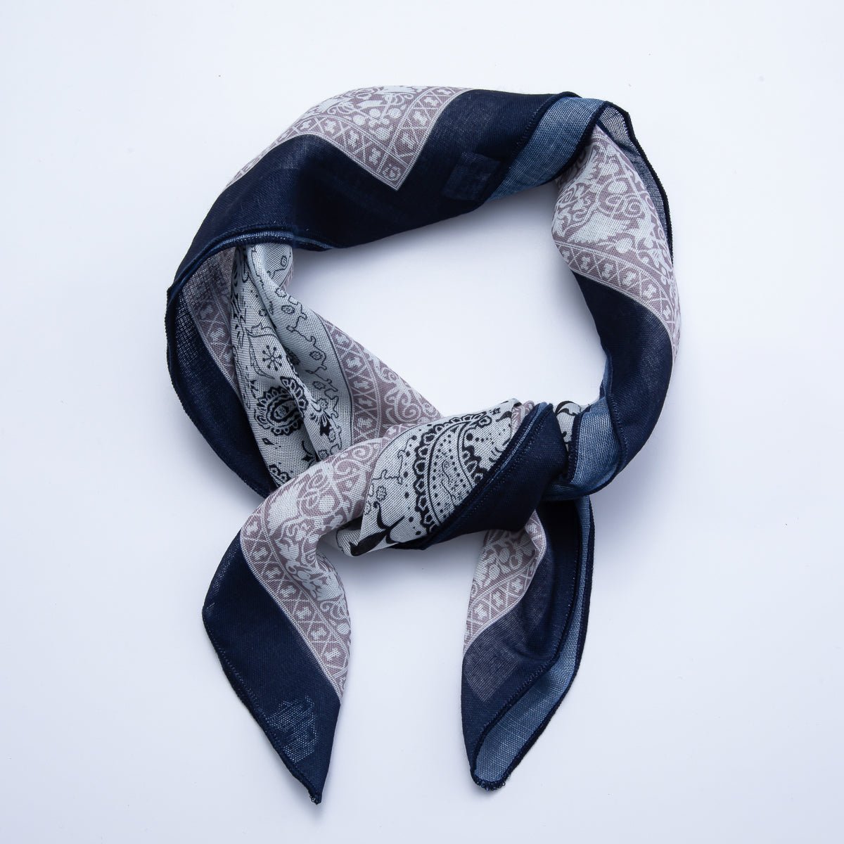 Vintage Square 56mm Soft Faux Silk Bandana Scarf Necklace | WA-1978