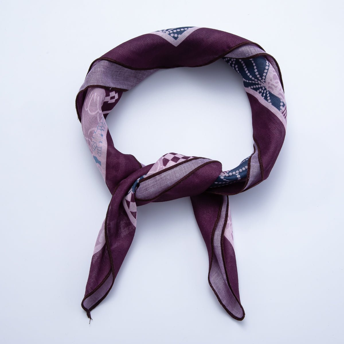 Vintage Square 56mm Soft Faux Silk Bandana Scarf Necklace | WA-1978