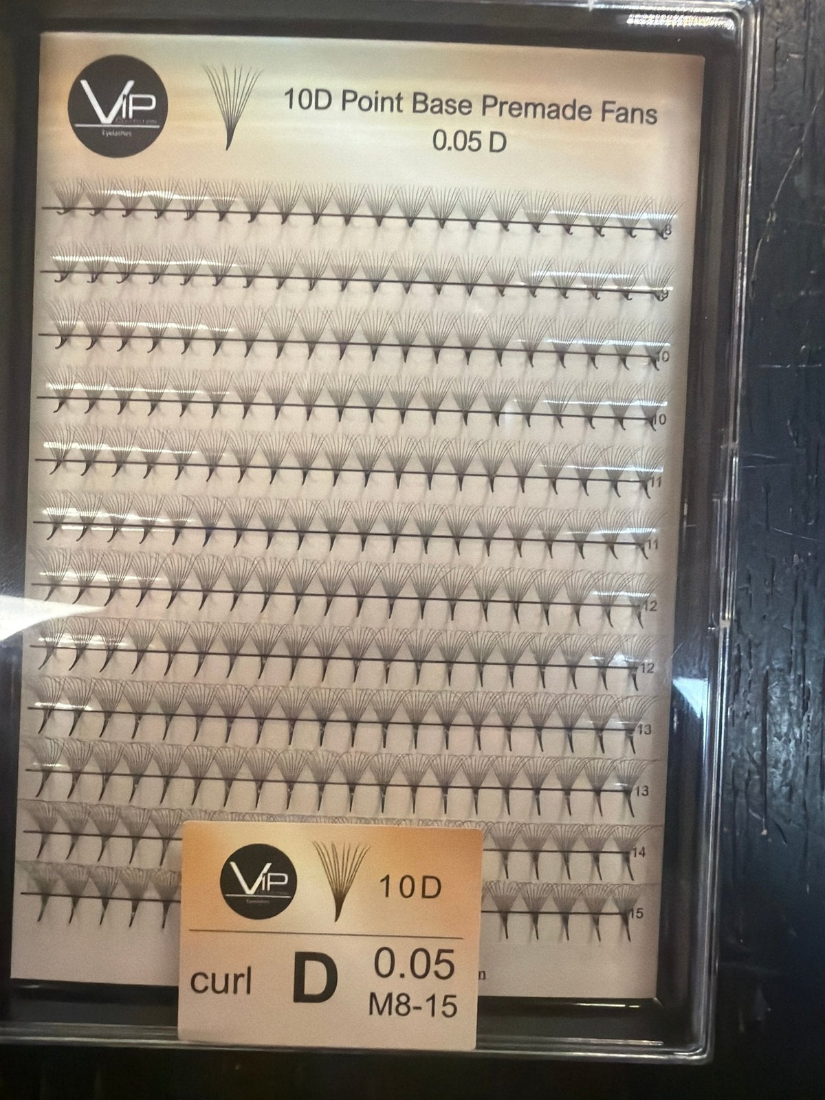 VIP 10D Point Base Premade Fans 0.05 mm C, D, CC & DD Mix | 12-Line Large Trays