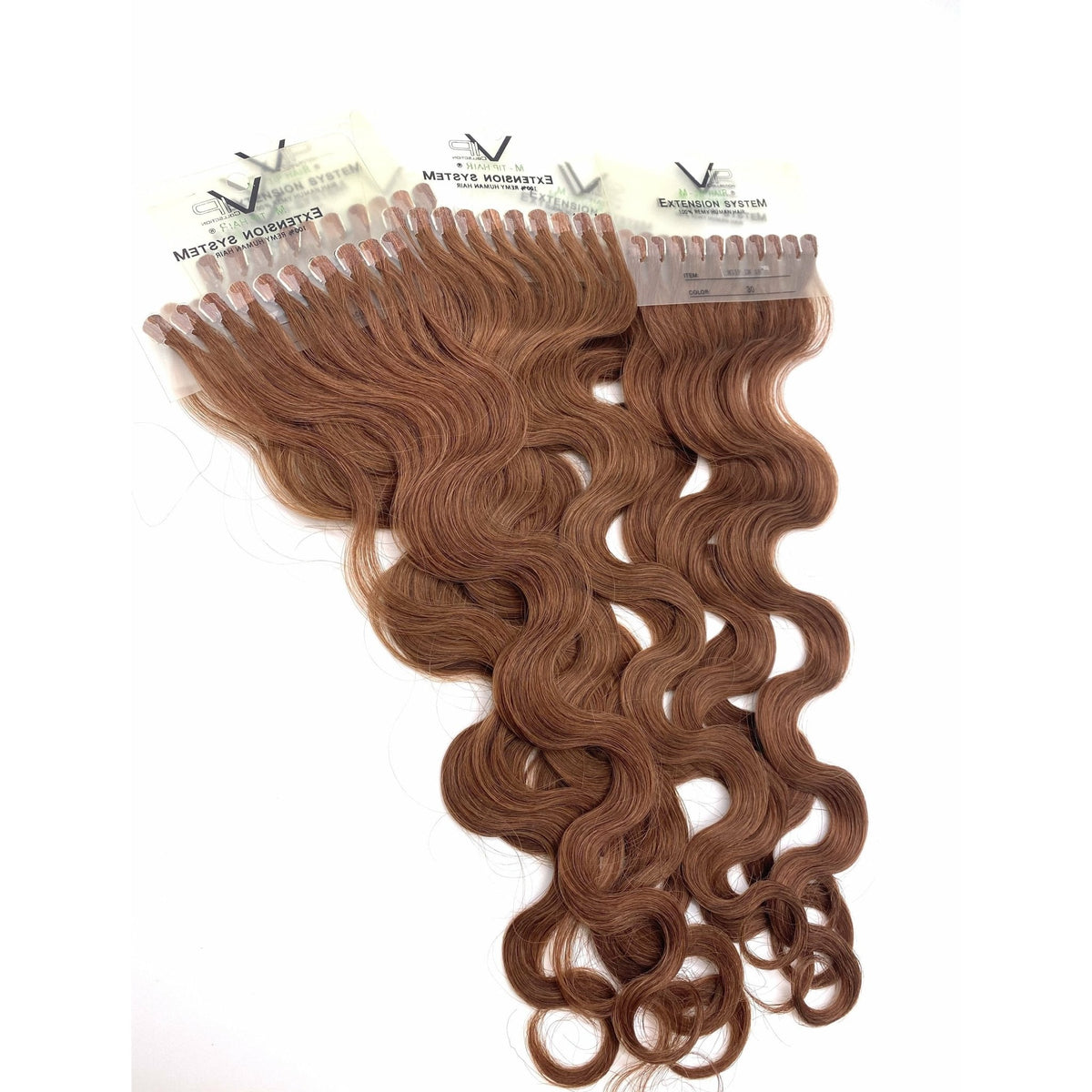 VIP M-Tip System – Tape-In Human Hair Extensions (Single Strands), Wavy 18"