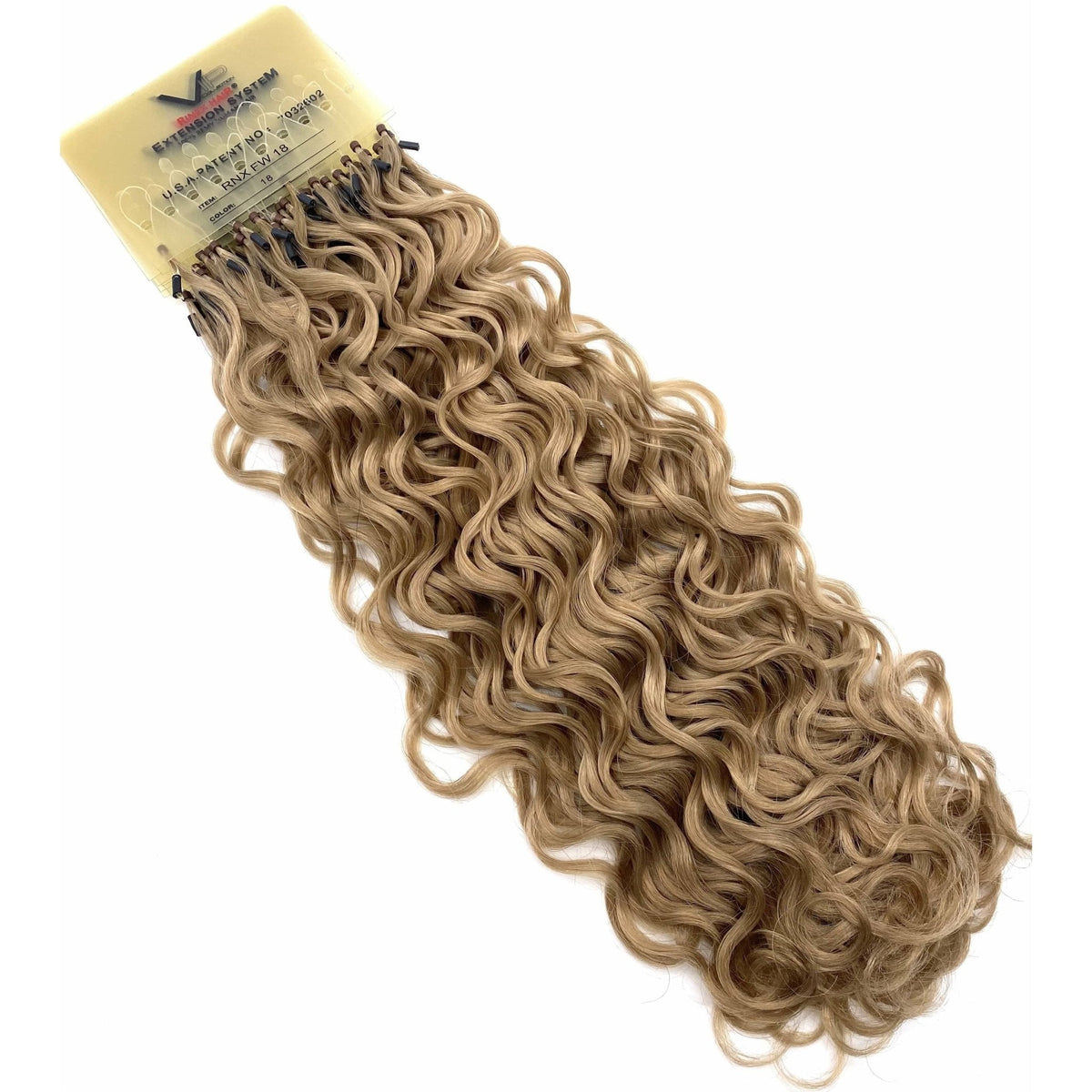 VIP RineX System – Cylinder Loop Human Hair Extensions, Curly 18" (100 Strands)
