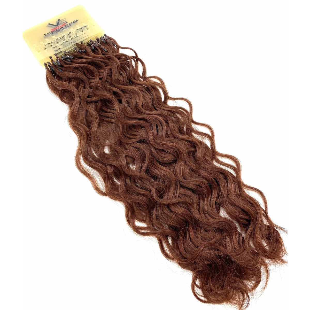 VIP RineX System – Cylinder Loop Human Hair Extensions, Curly 18" (100 Strands)
