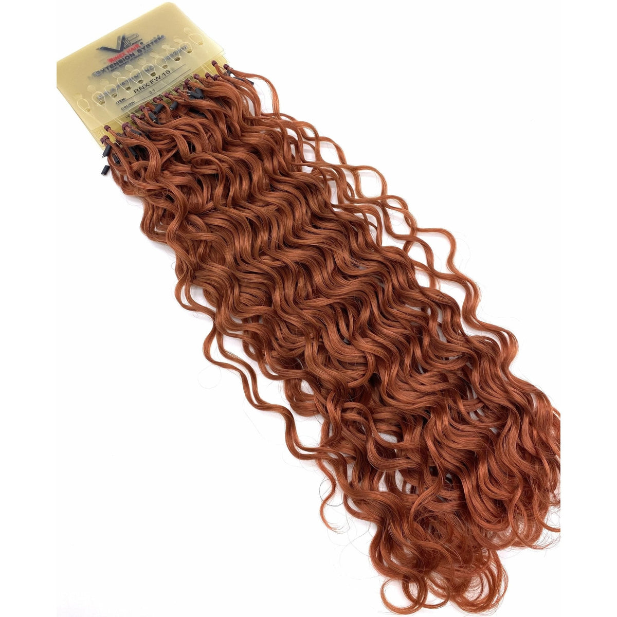 VIP RineX System – Cylinder Loop Human Hair Extensions, Curly 18" (100 Strands)