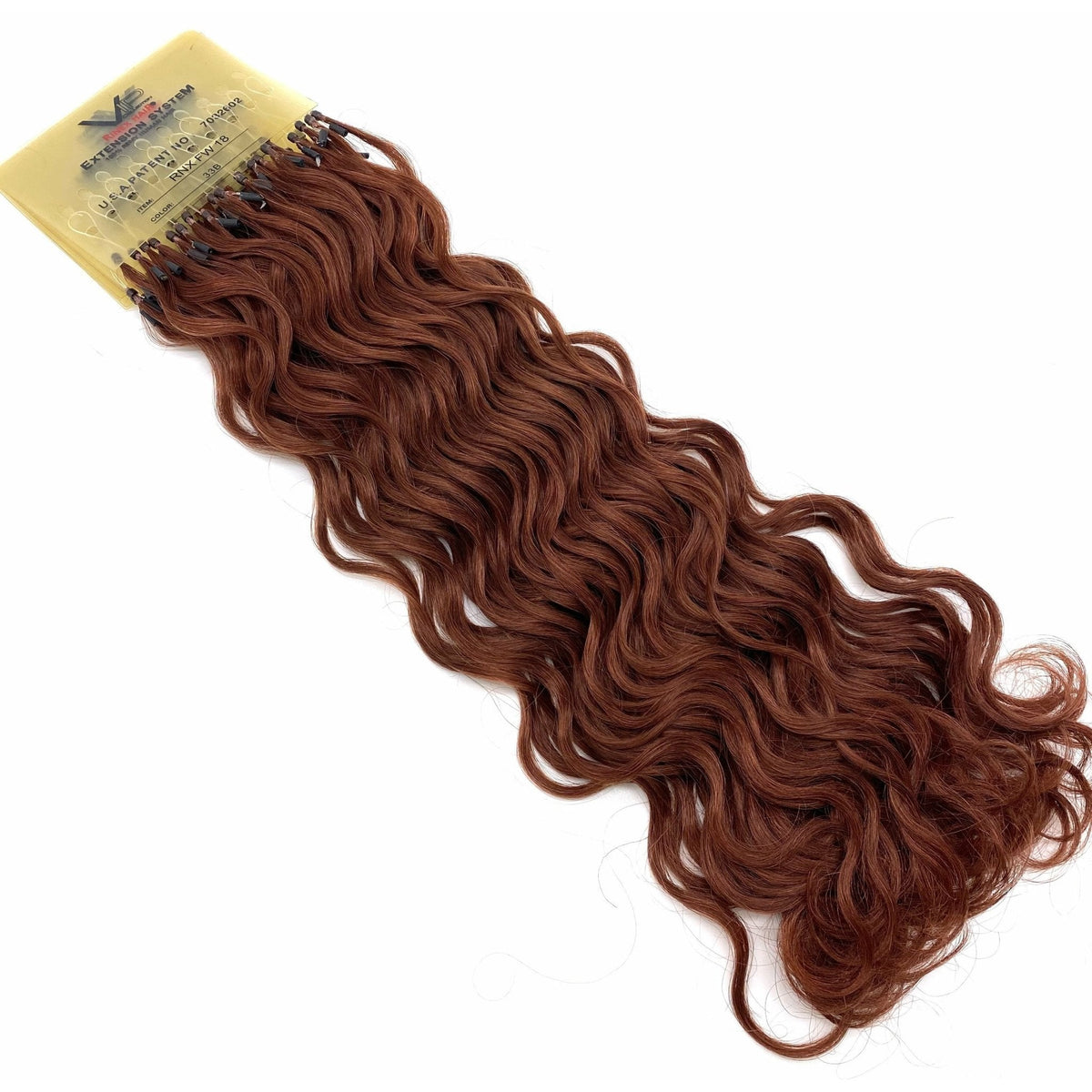 VIP RineX System – Cylinder Loop Human Hair Extensions, Curly 18" (100 Strands)