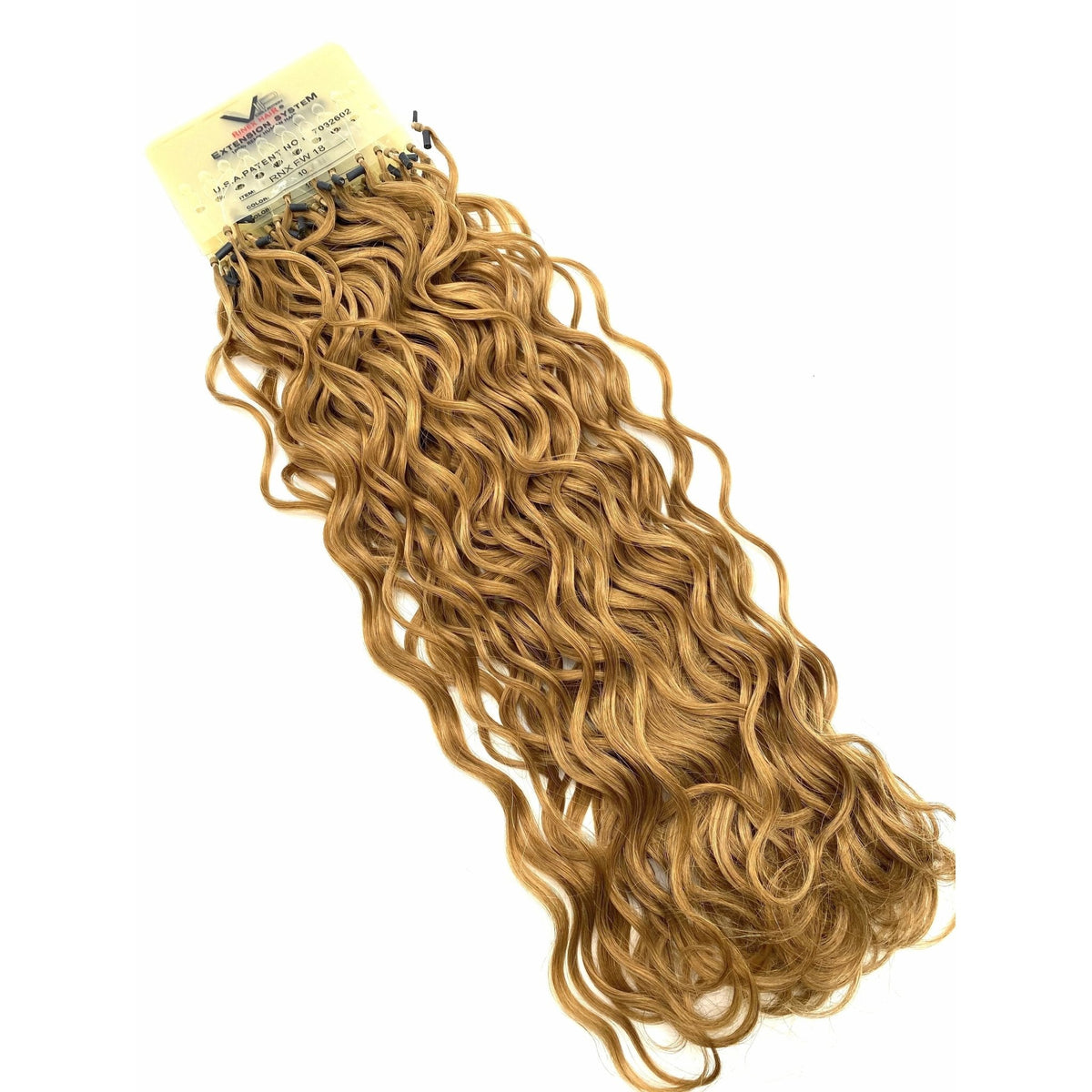VIP RineX System – Cylinder Loop Human Hair Extensions, Curly 18" (100 Strands)